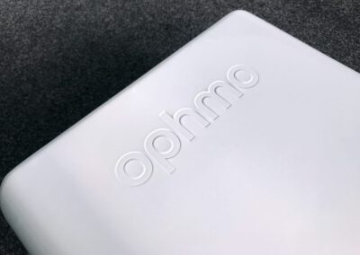 Ophmo logo on the case